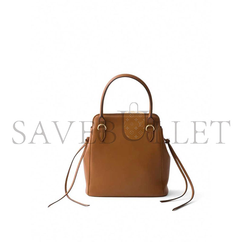 PRADA CARRY MINI LEATHER HANDBAG 1BA496 (21*19*7cm)